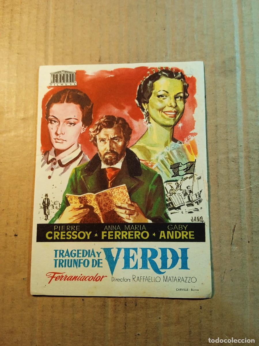 Cine: FOLLETO DE MANO SIN PUBLICIDAD TRAGEDIA Y TRIUNFO DE VERDI