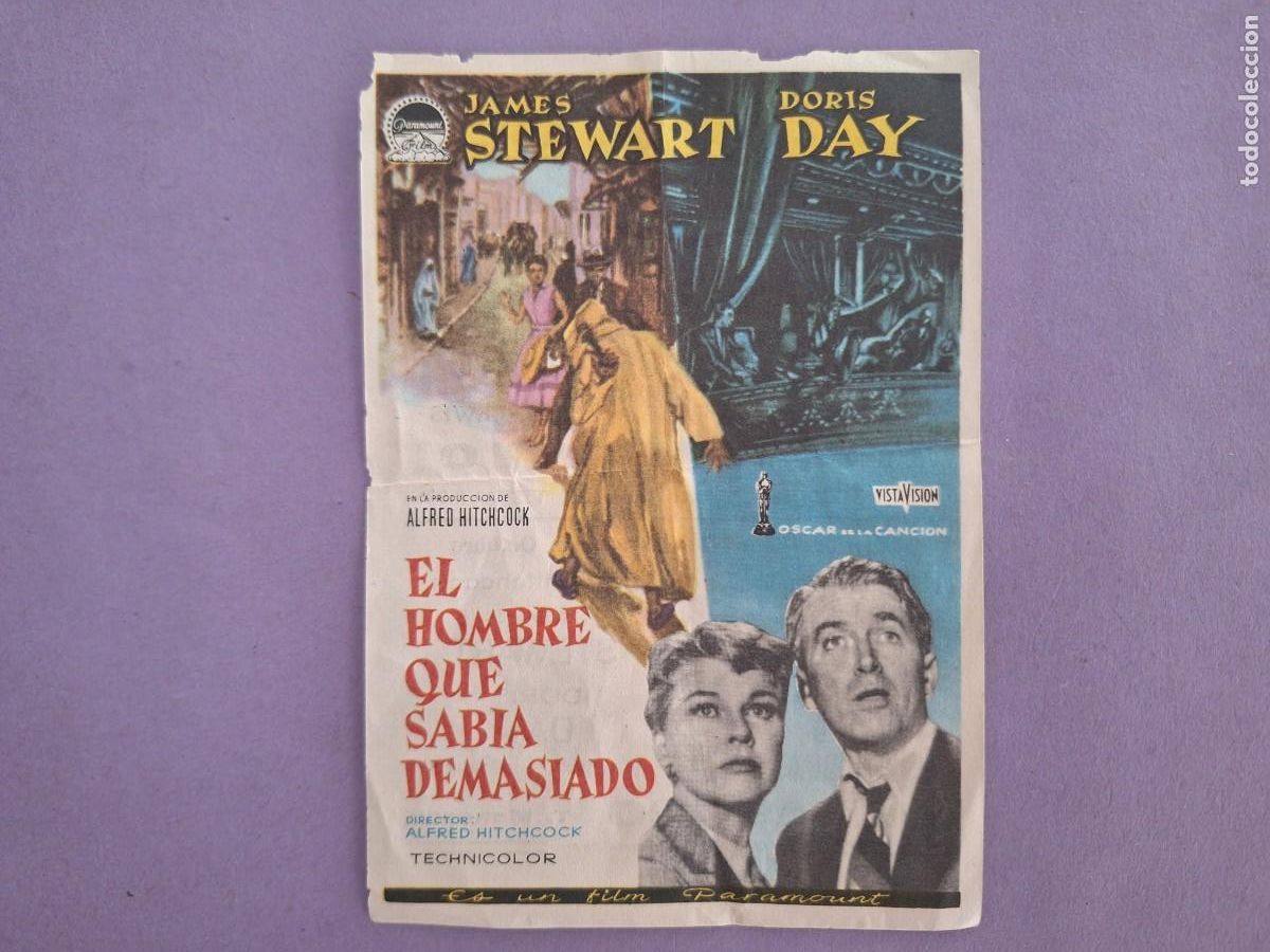  Flyers Publicitaires de films Anciens: FOLLETO DE MANO EL HOMBRE QUE SABIA DEMASIADO F-101 CINE MUSICAL SAGUNTO VALENCIA