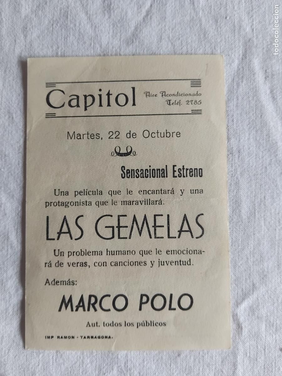 Cine: PROGRAMA DE CINE LAS GEMELAS. CAPITOL. - Foto 2