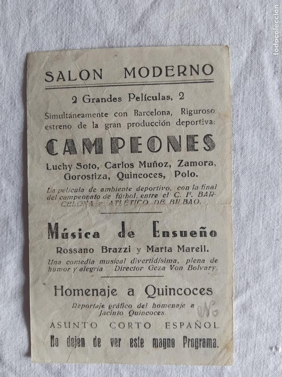 Cine: PROGRAMA DE CINE CAMPEONES. SALON MODERNO. - Foto 2