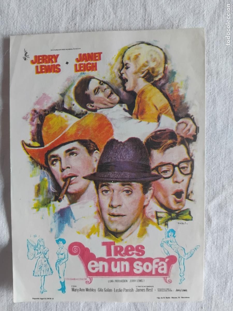 Cine: PROGRAMA DE CINE TRES EN UN SOFA. JERRY LEWIA. JANET LEIGHT. - Foto 1