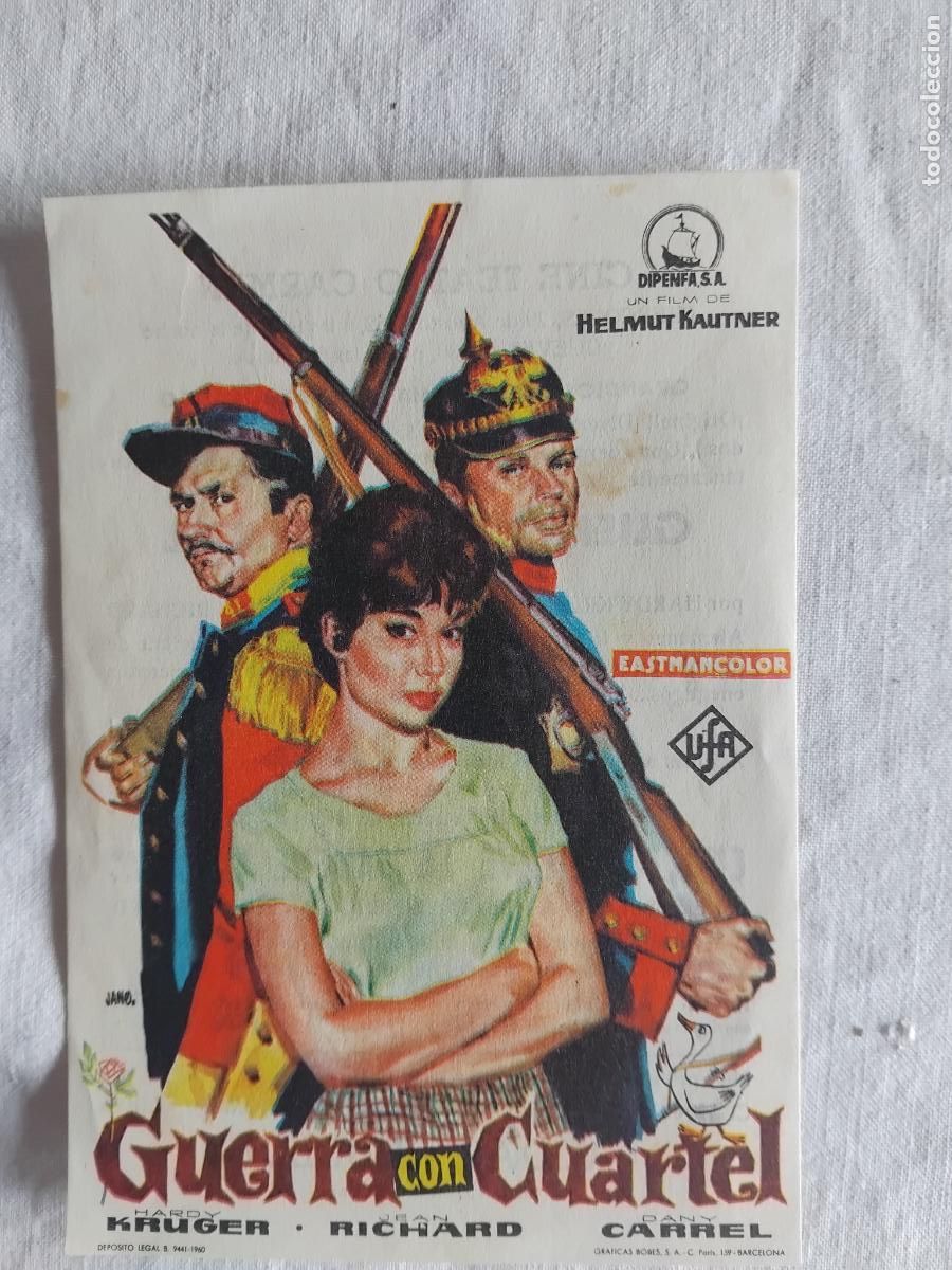 Cine: PROGRAMA DE CINE GUERRA SIN CUARTEL. CINE TEATRO CARMEN 1962. - Foto 1