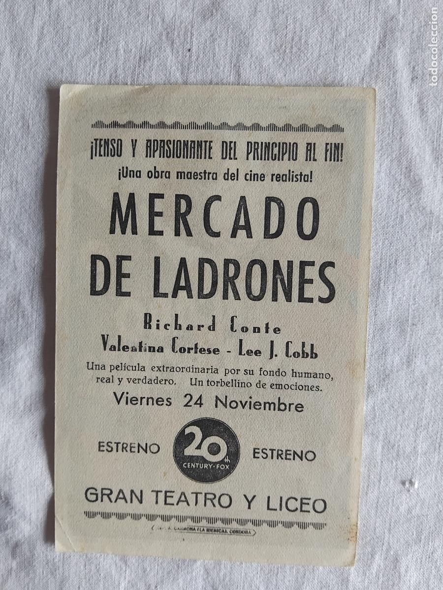 Cine: PROGRAMA DE CINE MERCADO DE LADRONES. GRAN TEATRO Y LICEO. - Foto 2