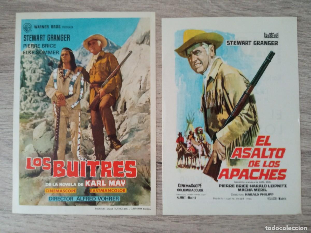 Cine: WINNETOU, 2 FOLLETOS DE PEL&Iacute;CULAS DEL PERSONAJE DE KARL MAY, STEWART GRANGER, PIERRE BRICE