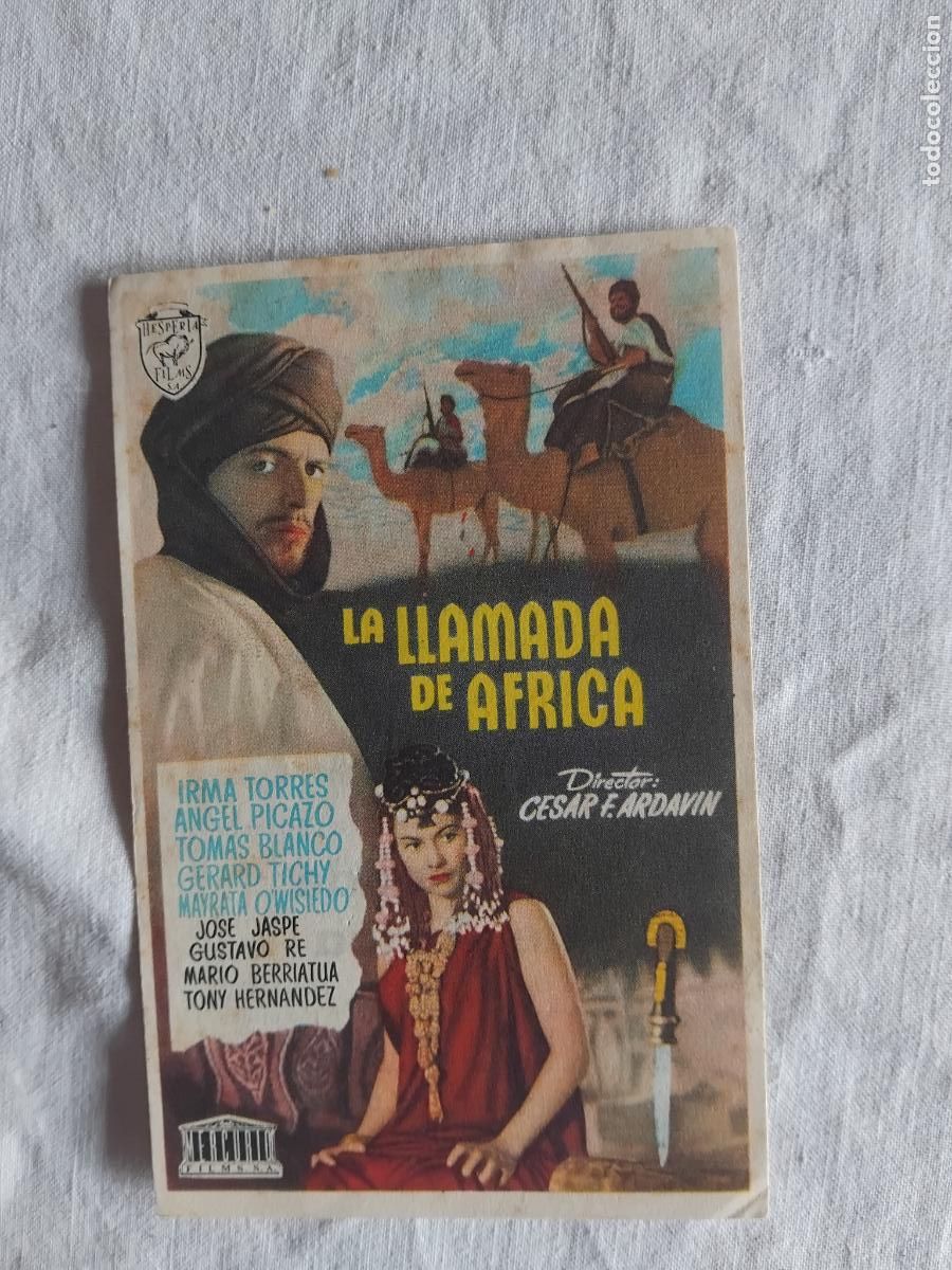 Cine: PROGRAMA DE CINE LA LLAMADA DE AFRICA. CINES PRADO Y PATRONATO. 1953.