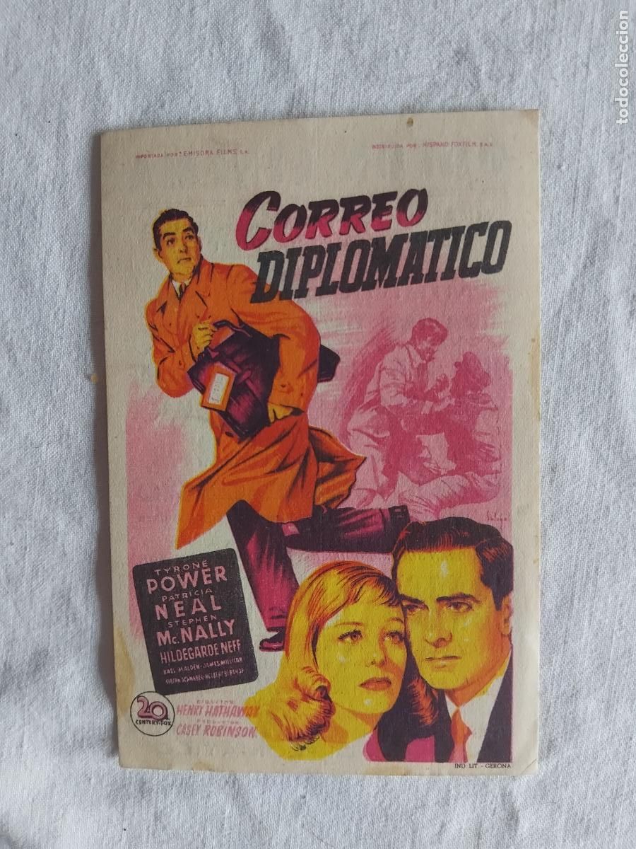 Cine: PROGRAMA DE CINE CORREO DIPLOMATICO. ODEON CINEMA CANET DE MAR. 1952. - Foto 1