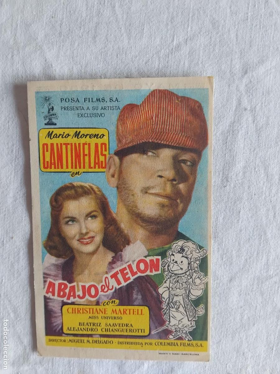 Cine: PROGRAMA DE CINE ABAJO EL TELON. CANTINFLAS. 1956. ODEON - MIRAMAR - Foto 1
