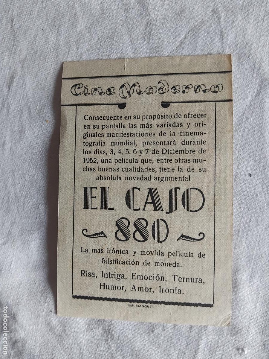 Cine: PROGRAMA DE CINE EL CASO 880. CINE MODERNO. - Foto 2