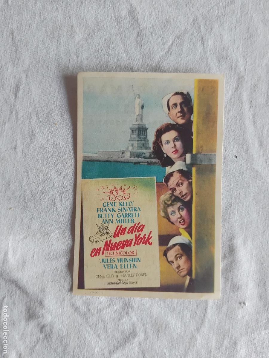 Cine: PROGRAMA DE CINE UN DIA EN NUEVA YORK. 1952. CINE MIRAMAR. CANET DE MAR.