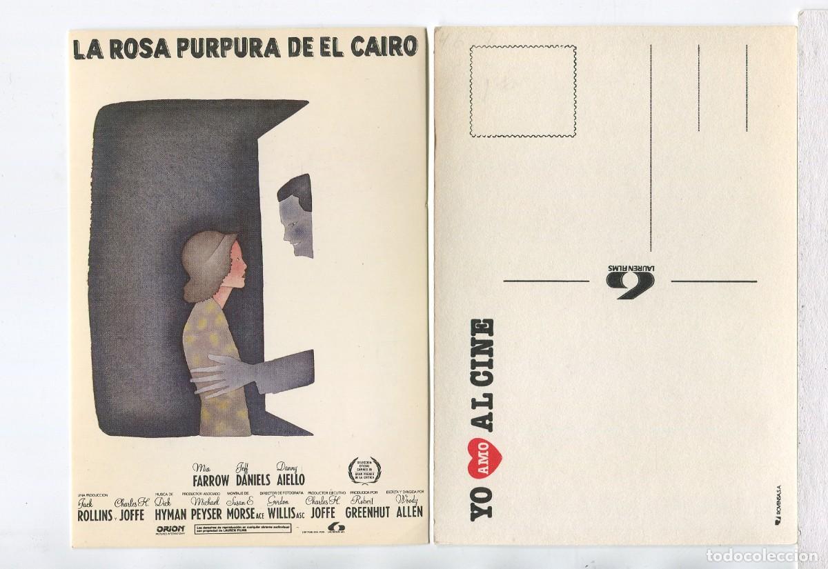 Cine: LA ROSA P&Uacute;RPURA DEL CAIRO, con Woody Allen. POSTAL.