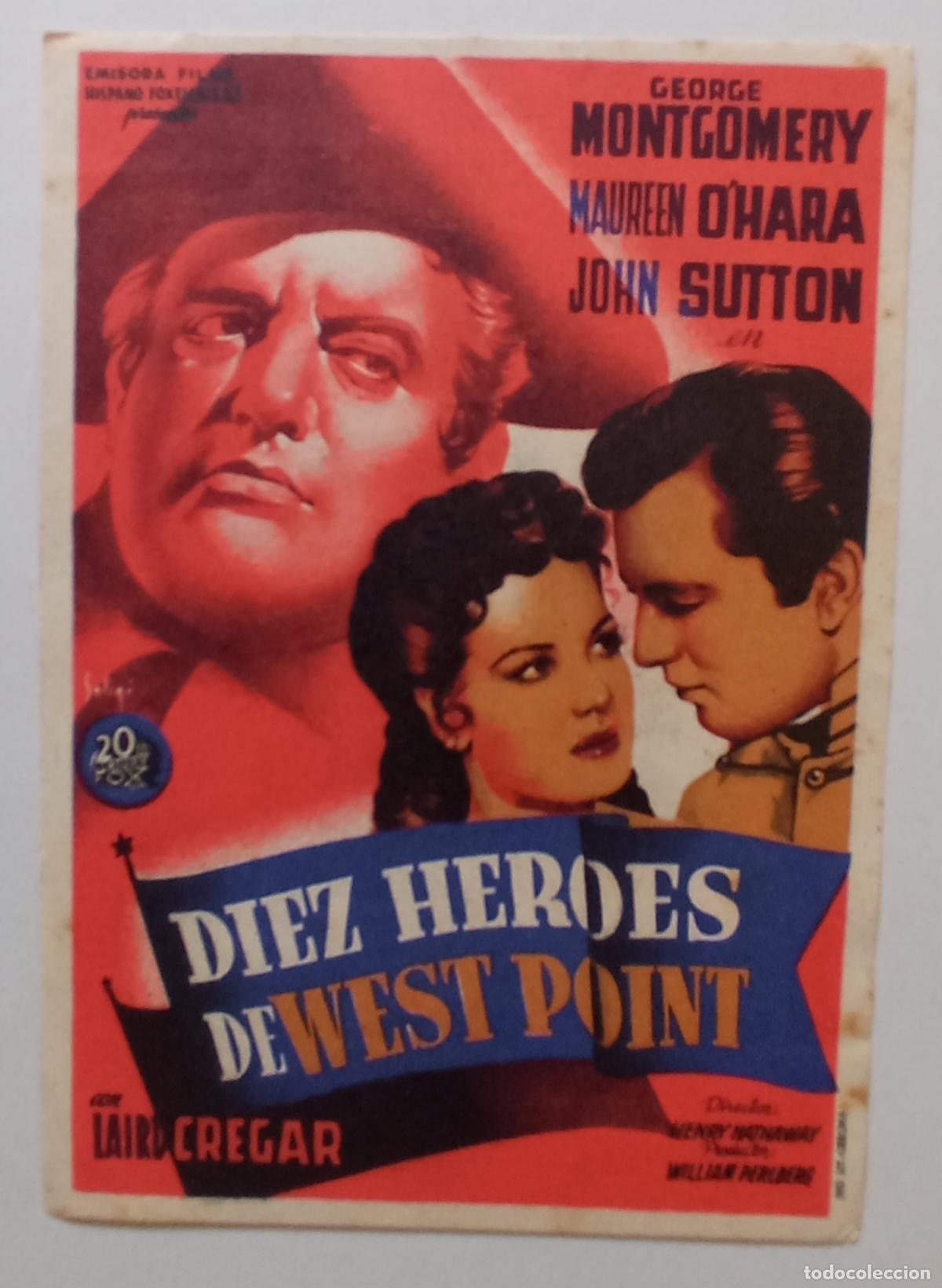 Cine: PROGRAMA DE CINE. GEORGE MONTGOMERY. DIEZ H&Eacute;ROES DE WEST POINT. SOLIG&Oacute;. CINE AVELLANEDA. LAS PALMAS