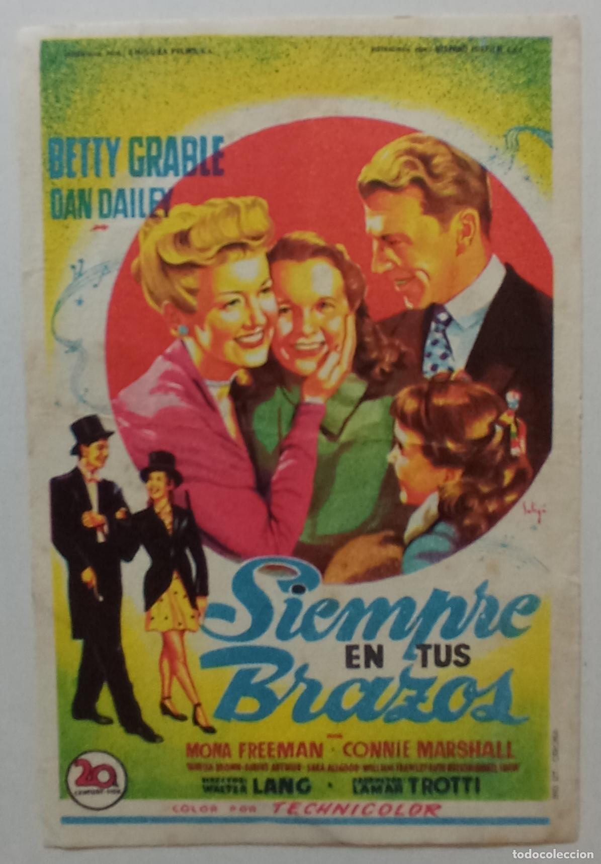Cine: PROGRAMA DE CINE. BETTY GRABLE. SIEMPRE EN TUS BRAZOS. SOLIG&Oacute;. CINE OLYMPIA. TENERIFE