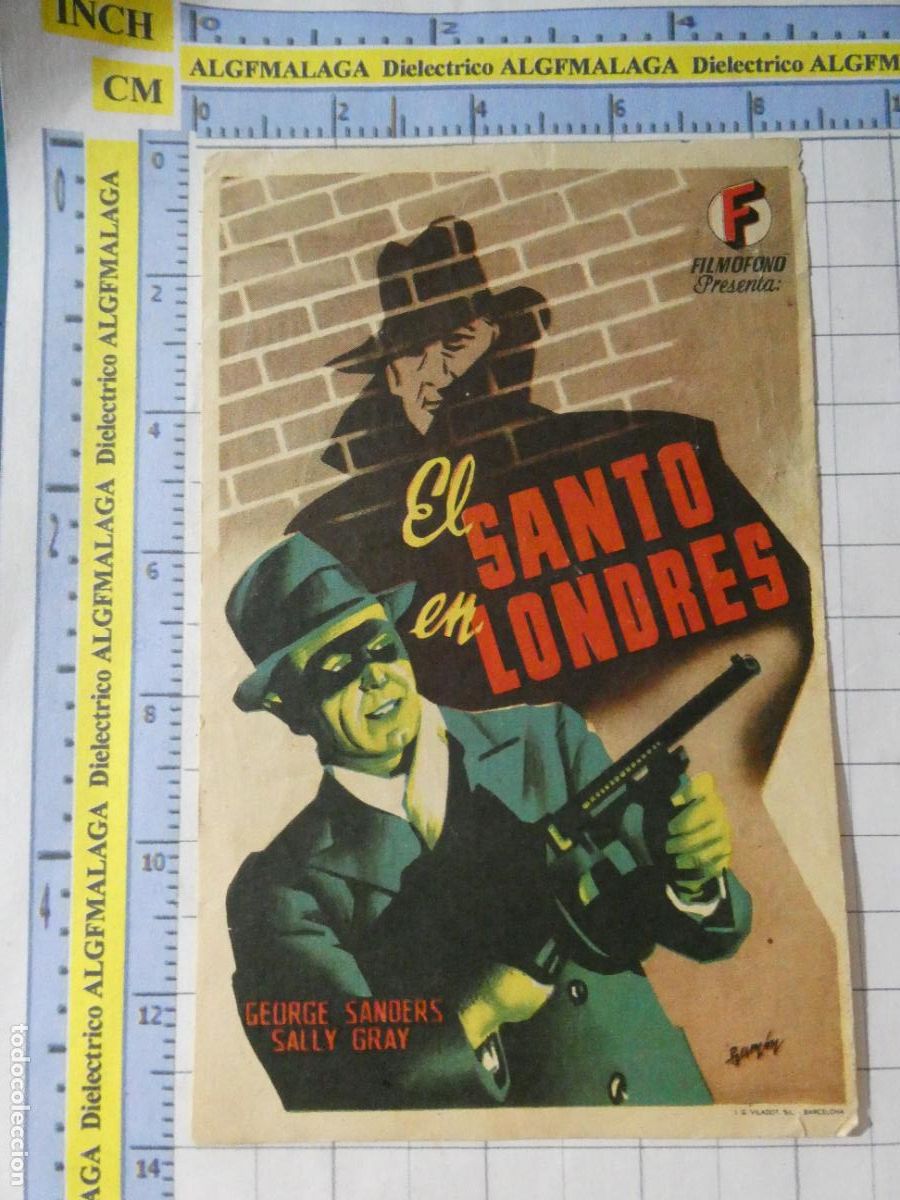 Cine: PROGRAMA MANO CINE PEL&Iacute;CULA EL SANTO EN LONDRES. PUBLICIDAD CINE PLUS ULTRA M&Aacute;LAGA. 317