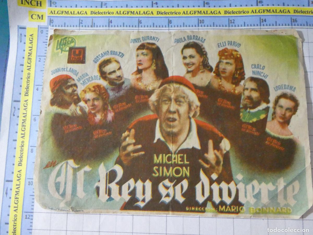 Cine: PROGRAMA MANO CINE PEL&Iacute;CULA EL REY SE DIVIERTE. PUBLICIDAD CINE ECHEGARAY. 319