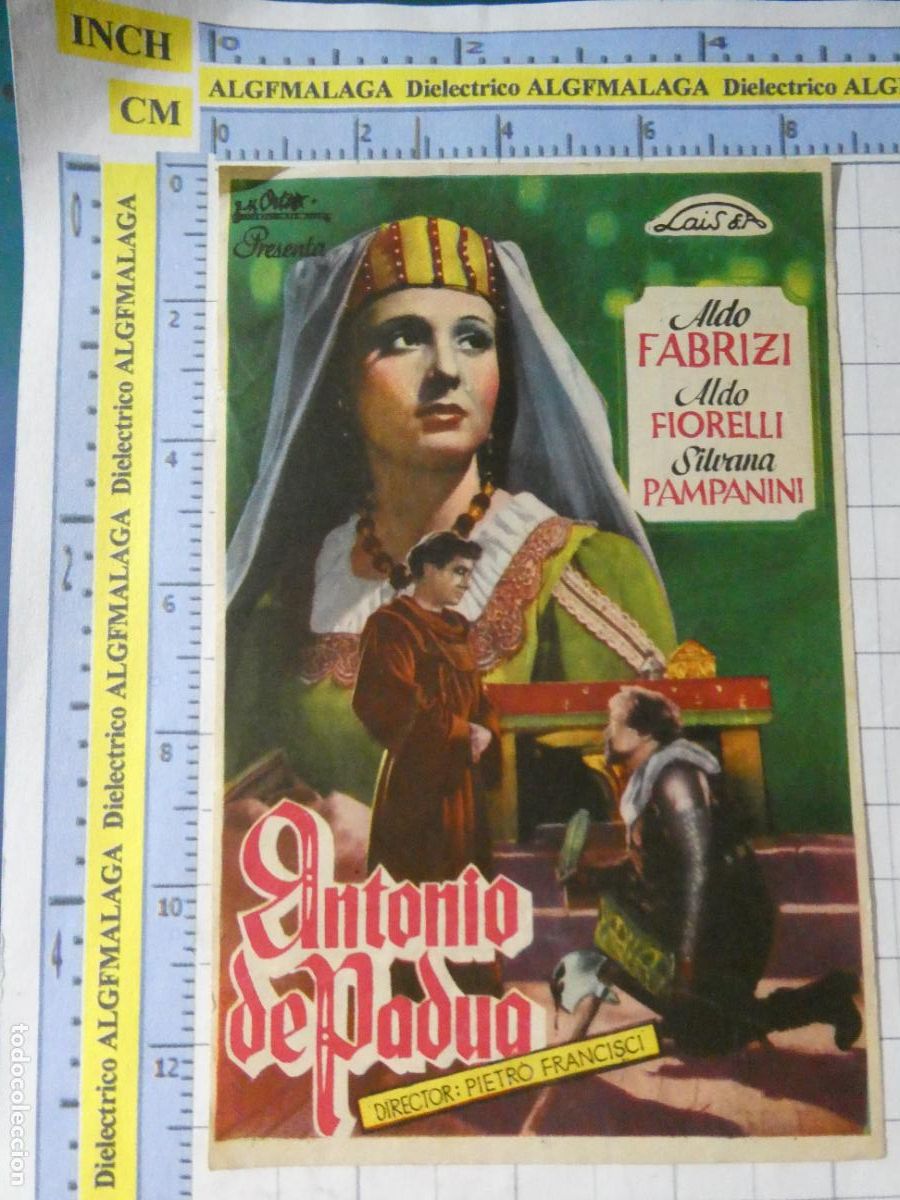 Cine: PROGRAMA MANO PELICULA SAN ANTONIO DE PADUA. PUBLICIDAD PLAZA TOROS RONDA MAESTRANZA M&Aacute;LAGA. 323