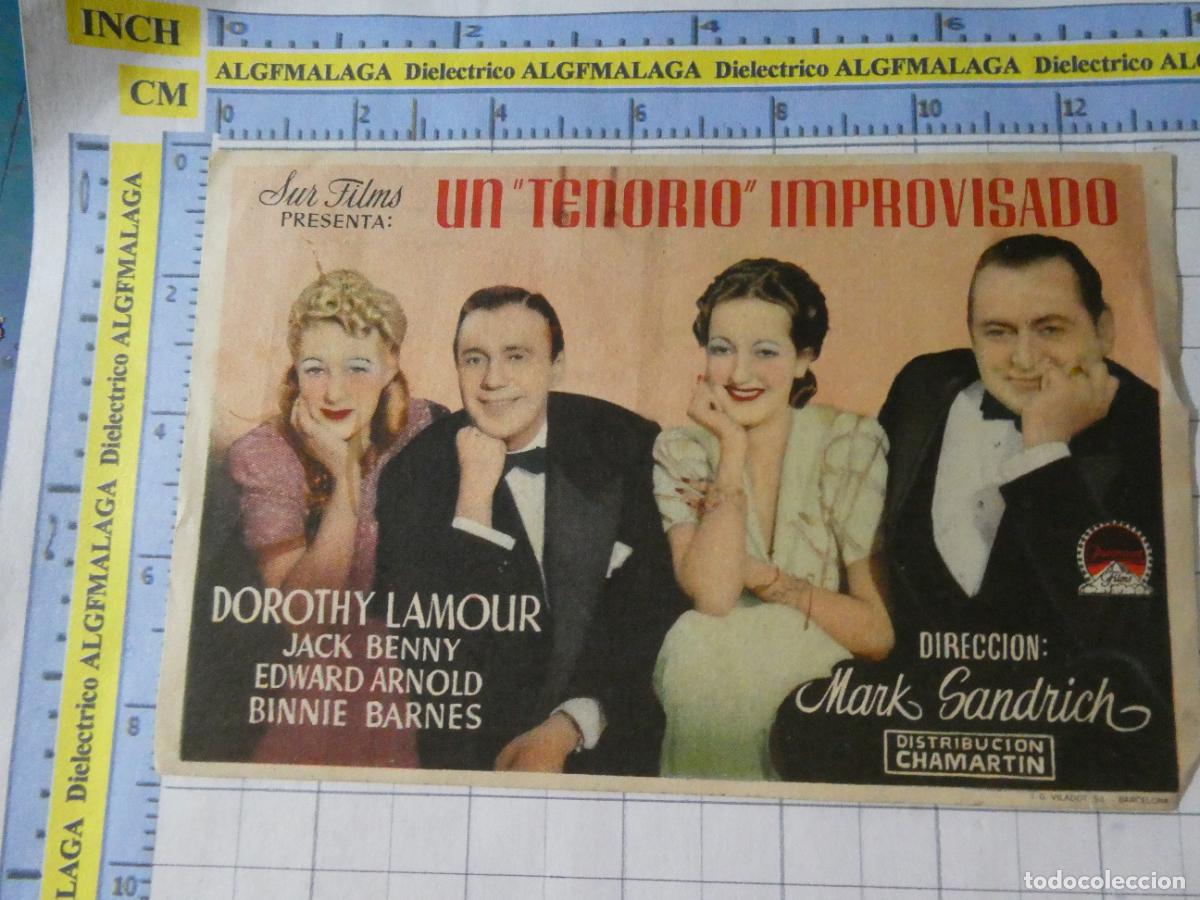 Cine: PROGRAMA MANO PELICULA UN TENORIO IMPROVISADO. PUBLICIDAD CINE ECHEGARAY M&Aacute;LAGA. 329
