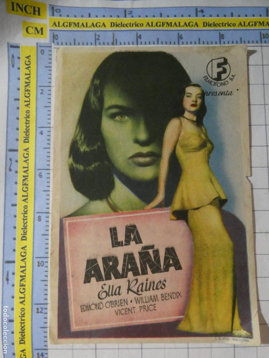 Cine: PROGRAMA MANO PELICULA LA ARA&Ntilde;A. PUBLICIDAD CINE GOYA. 332