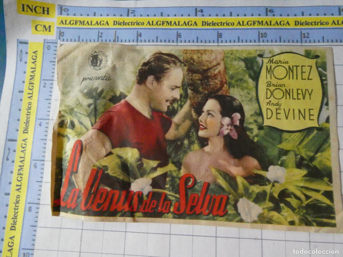 Cine: PROGRAMA MANO PELICULA LA VENUS DE LA SELVA. PUBLICIDAD CINE ECHEGARAY M&Aacute;LAGA. 334