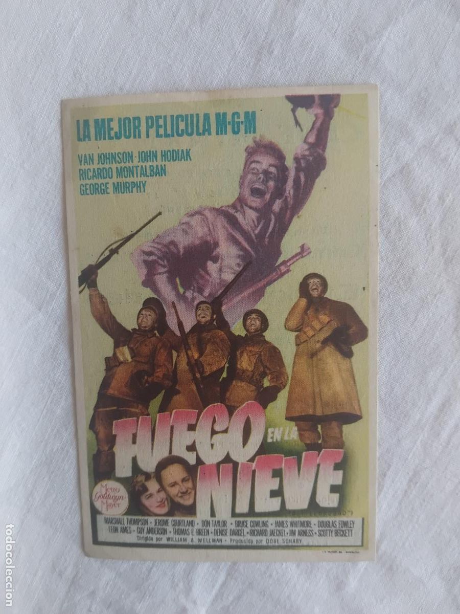 Cine: PROGRAMA DE CINE FUEGO EN LA NIEVE. CINE MIRAMAR. CANET DE MAR 1950
