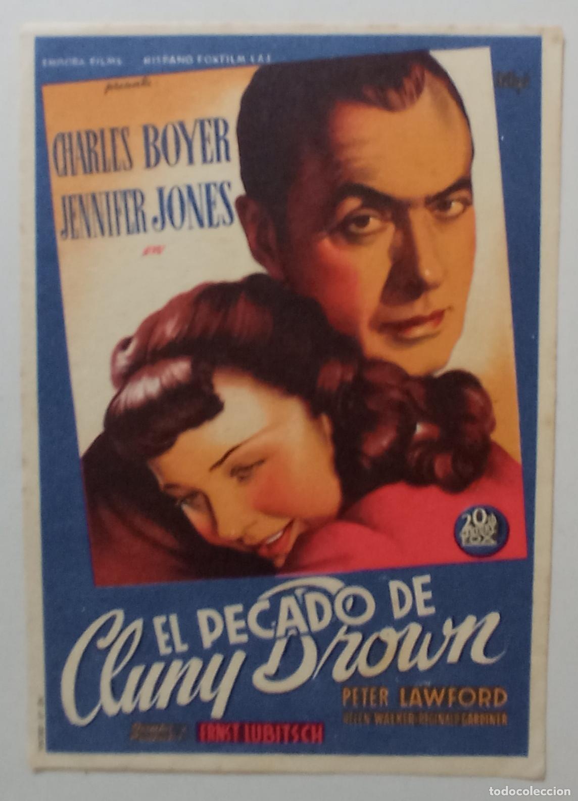 Cine: PROGRAMA DE CINE. CHARLES BOYER. EL PECADO DE CLUNY BROWN. SOLIG&Oacute;. - Foto 1