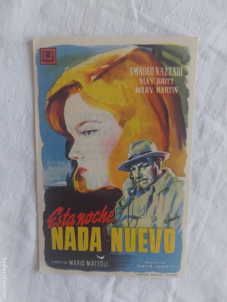 Cine: PROGRAMA DE CINE ESTA NOCHE NADA NUEVO. CINE CASINO. STA. PERPETUA DE MOGUDA.
