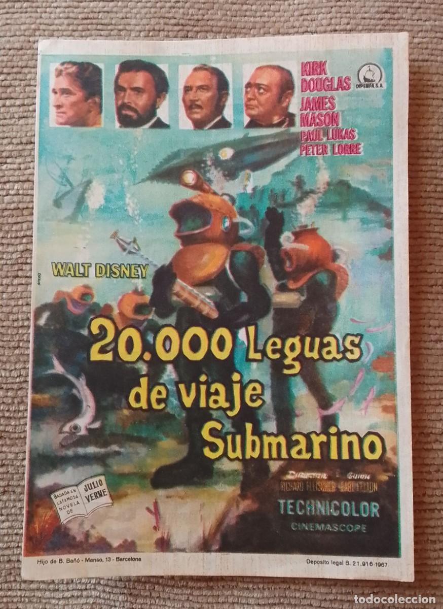 Cine: PROGRAMA DE CINE. 20.000 LEGUAS DE VIAJE SUBMARINO. WALT DISNEY. KIRK DOUGLAS. LAS VEGAS.DE MANO.