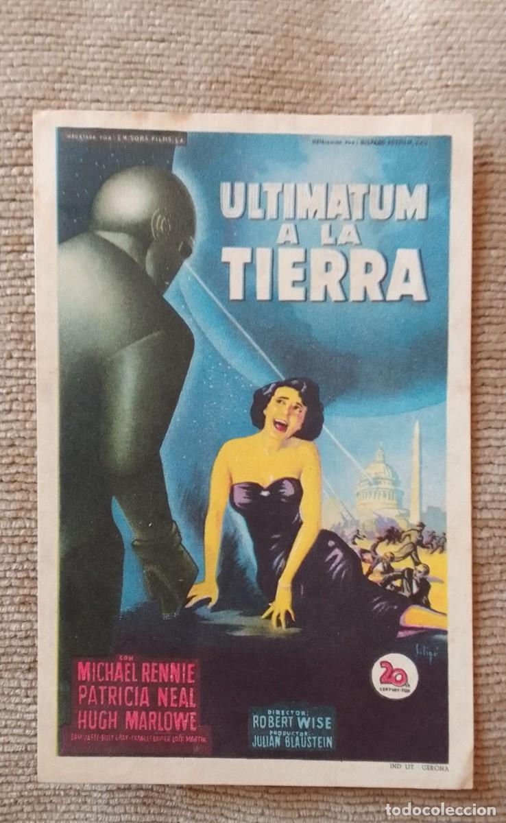 Cine: PROGRAMA DE CINE. ULTIMATUM A LA TIERRA. SOLIGO. DE MANO. - Foto 1