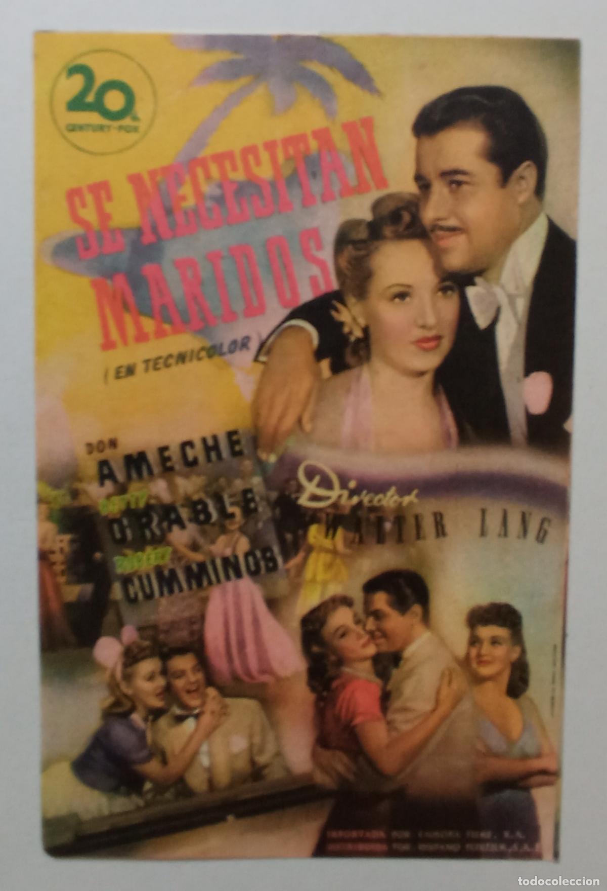 Cine: PROGRAMA DE CINE. DON AMECHE. SE NECESITAN MARIDOS. SOLIG&Oacute;. - Foto 1