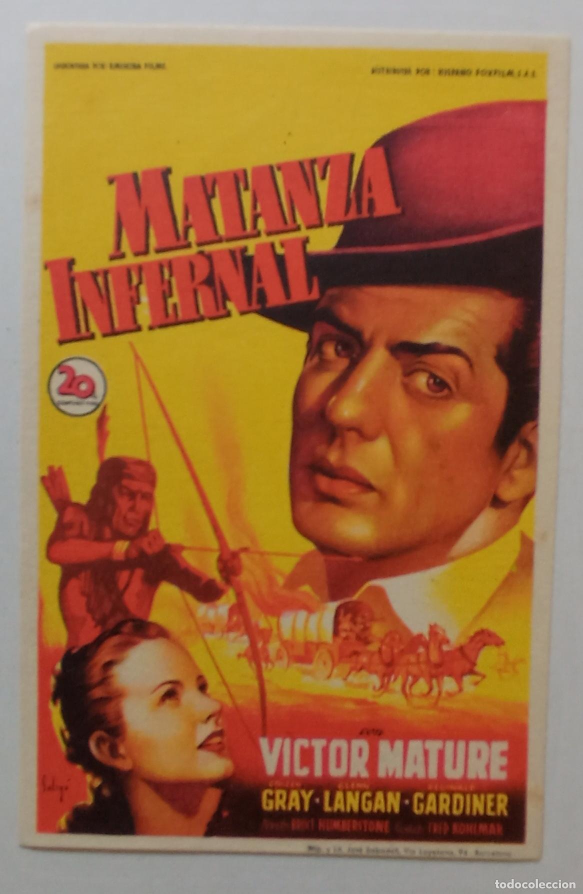 Cine: PROGRAMA DE CINE. VICTOR MATURE. MATANZA INFERNAL. SOLIG&Oacute;.