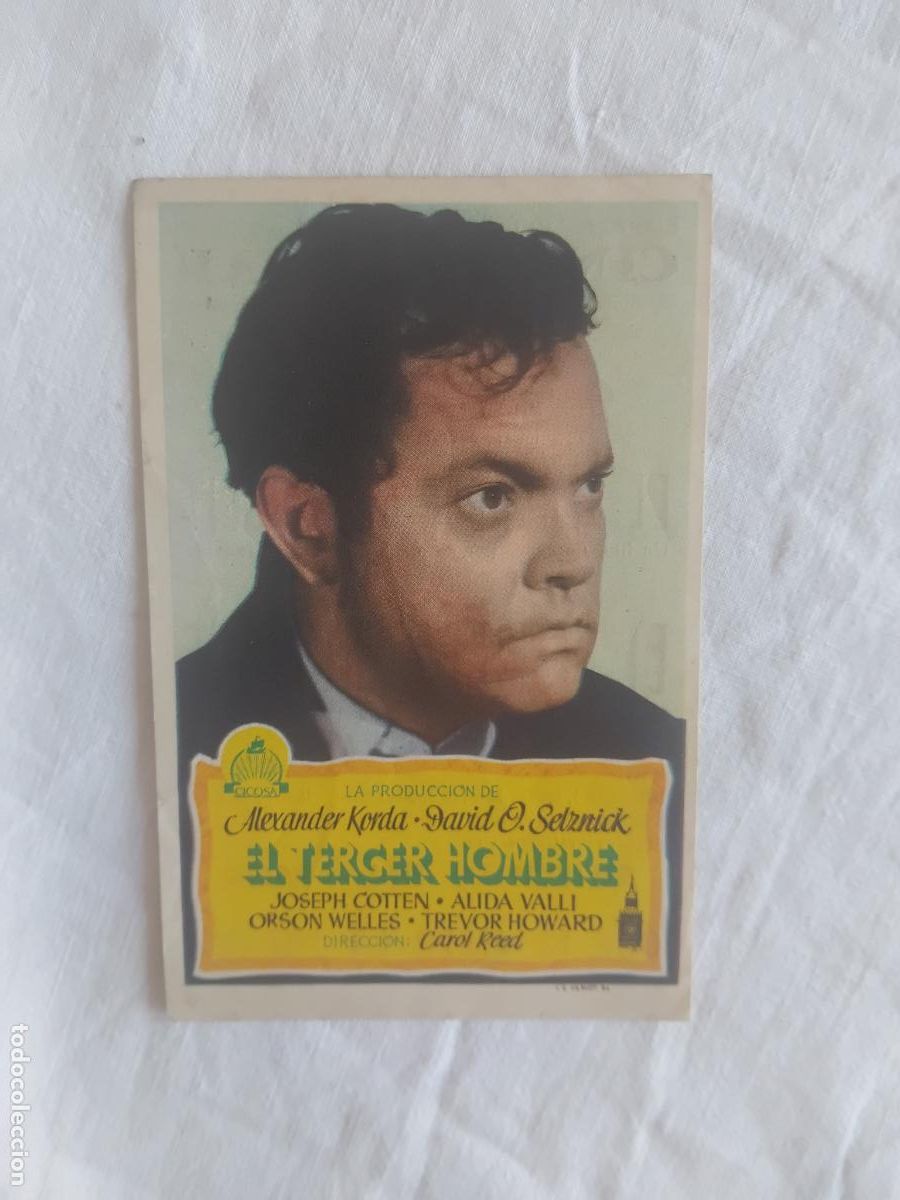 Cine: PROGRAMA DE CINE EL TERCER HOMBRE. ORSON WELLES. CINE MIRAMAR CANET DE MAR 1950.