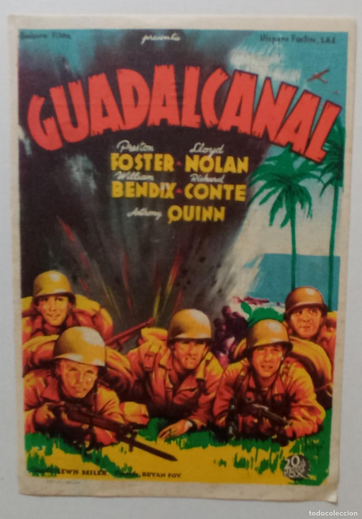 Cine: PROGRAMA DE CINE. PRESTON FOSTER. GUADALCANAL. SOLIG&Oacute;. CINE CUY&Aacute;S. LAS PALMAS