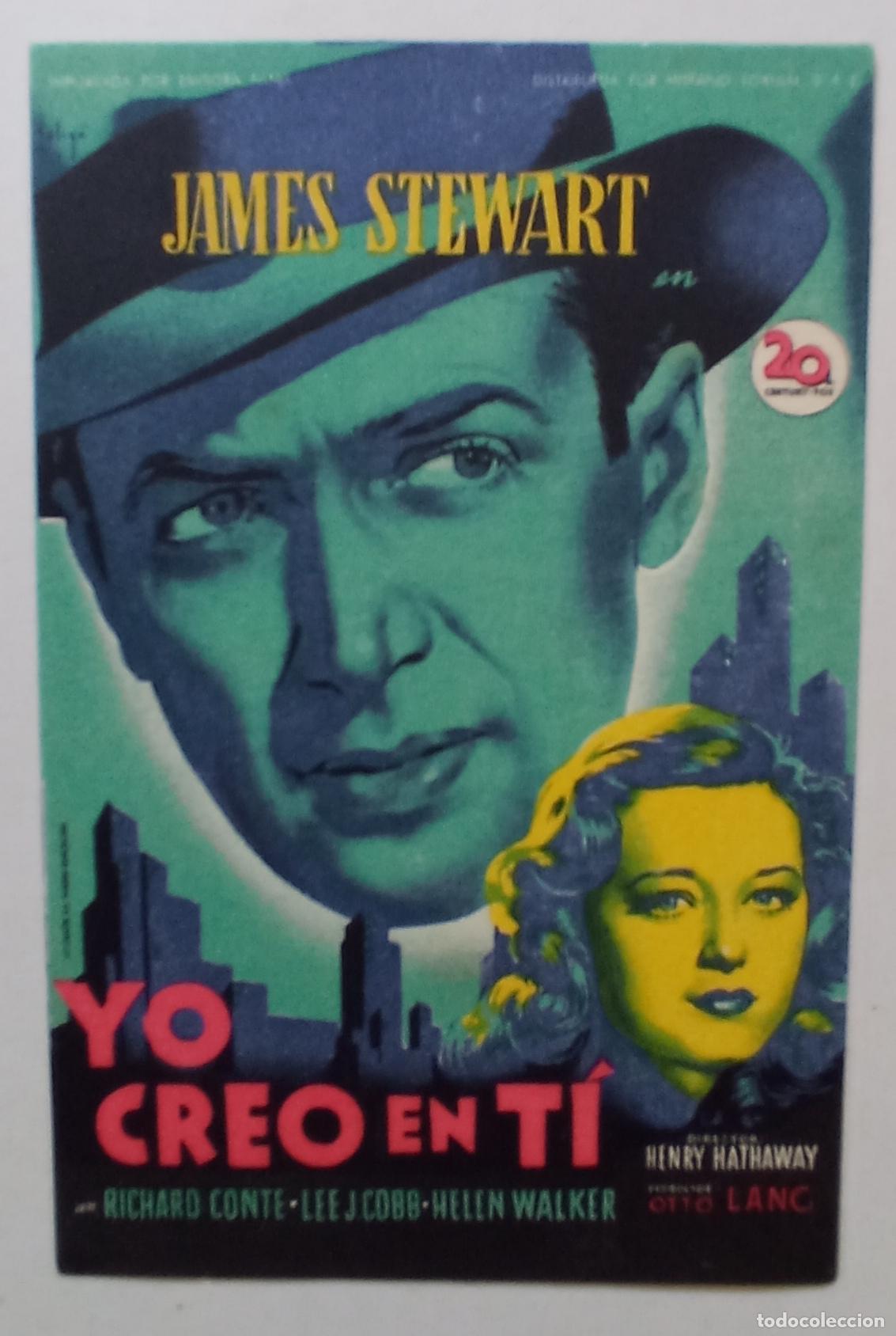 Cine: PROGRAMA DE CINE. JAMES STEWART. YO CREO EN TI. SOLIG&Oacute;.
