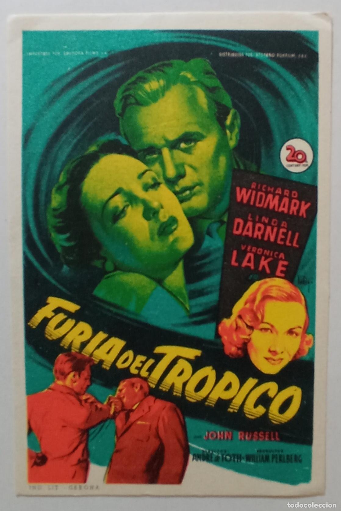 Cine: PROGRAMA DE CINE. RICHARD WIDMARK. FURIA DEL TR&Oacute;PICO. SOLIG&Oacute;. - Foto 1