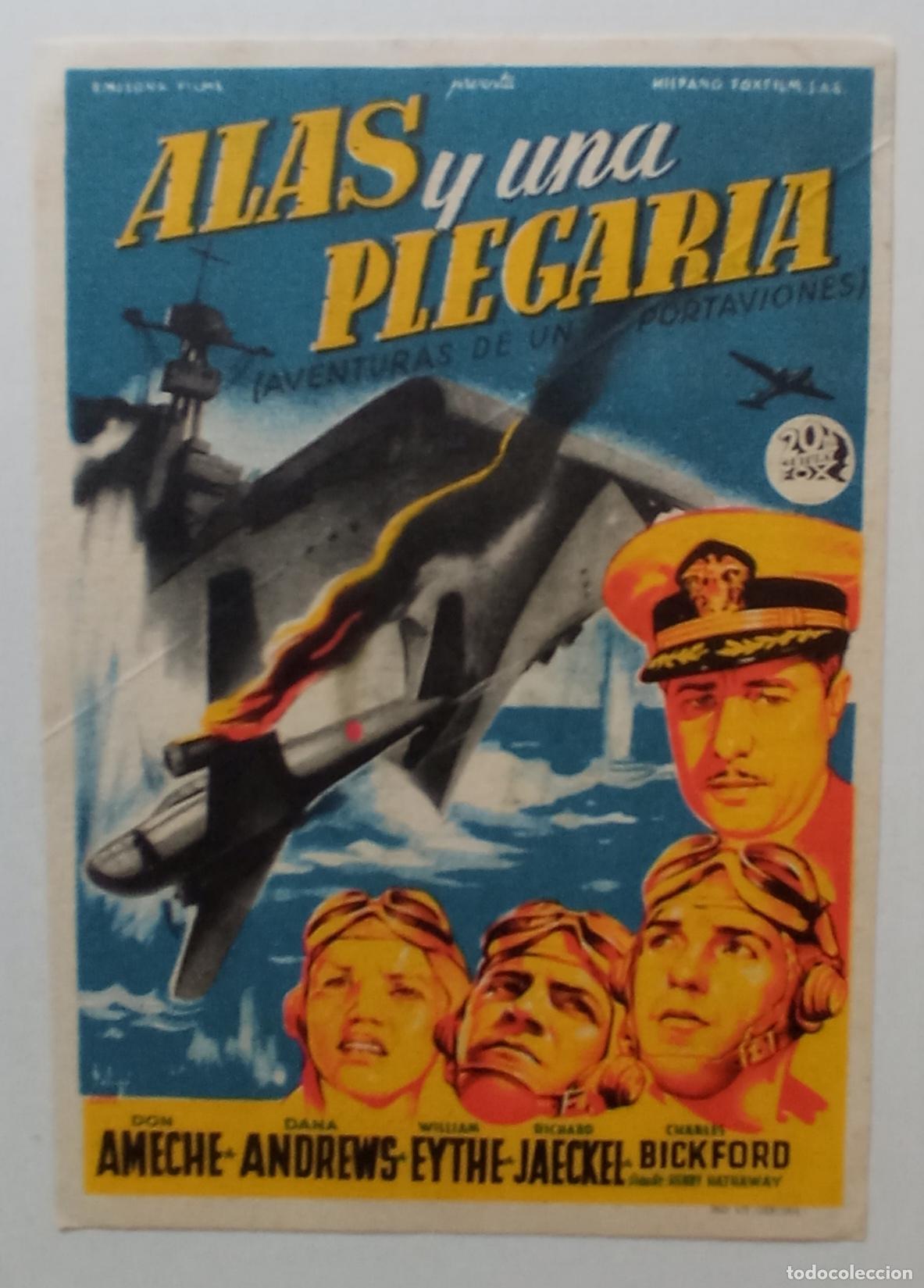 Cine: PROGRAMA DE CINE. DON AMECHE. ALAS Y UNA PLEGARIA. SOLIG&Oacute;. CINE AVELLANEDA. LAS PALMAS