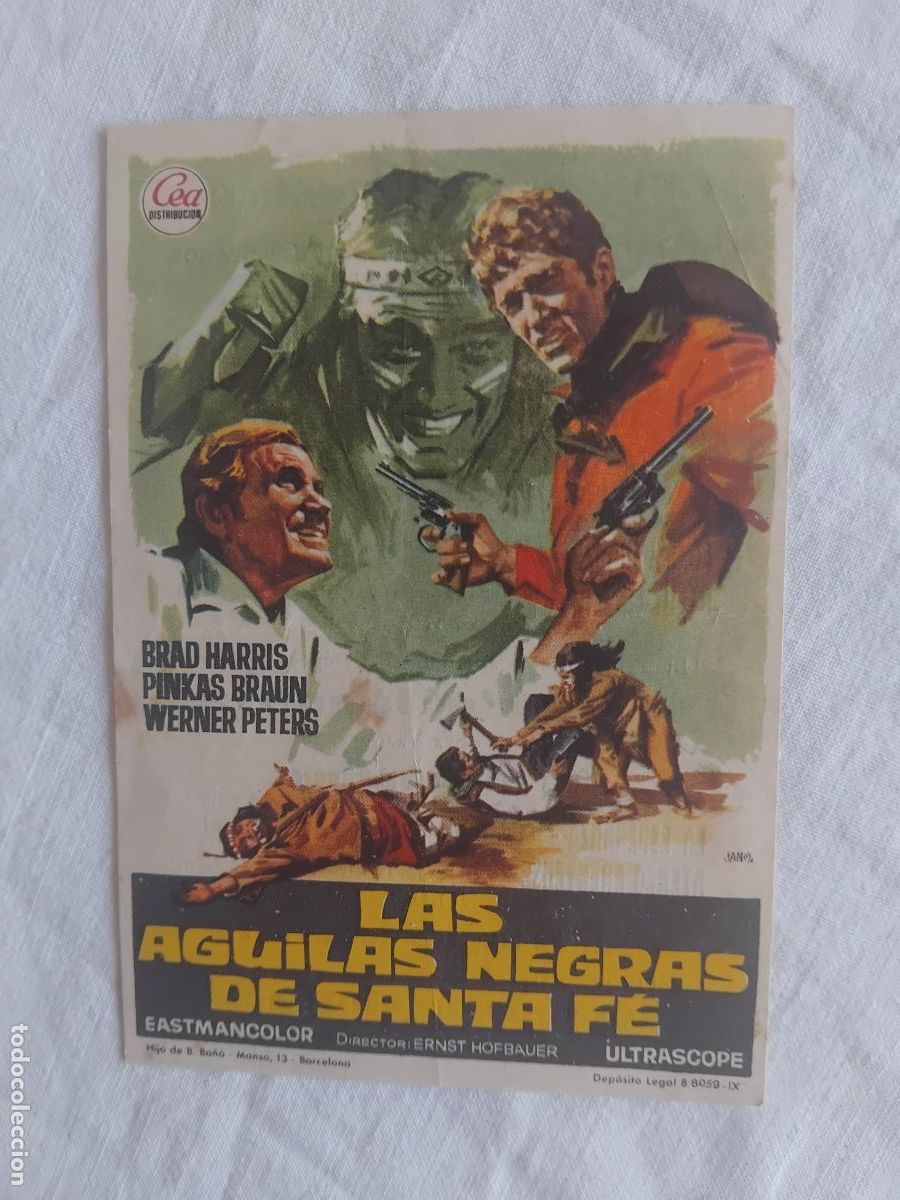 Cine: PROGRAMA DE CINE LAS AGUILAS NEGRAS DE SANTA FE. EMPRESA SALA MERCE. ARENYS DE MAR.