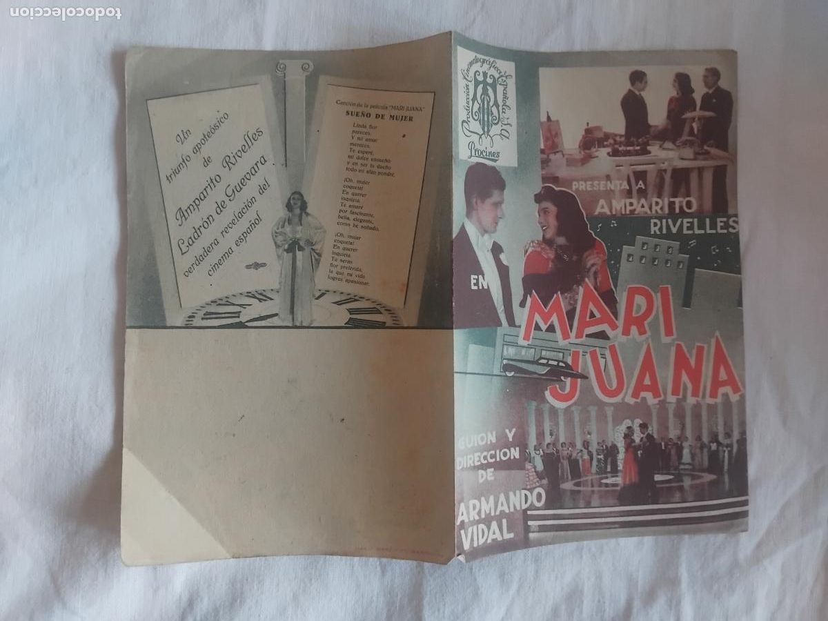 Cine: PROGRAMA DE CINE DOBLE MARI JUANA. AMPARITO RIVELLES. - Foto 1