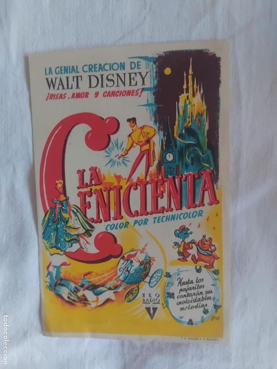 Cine: PROGRAMA DE CINE LA CENICIENTA. CINES BOHEMIO Y GALILEO. 1953.