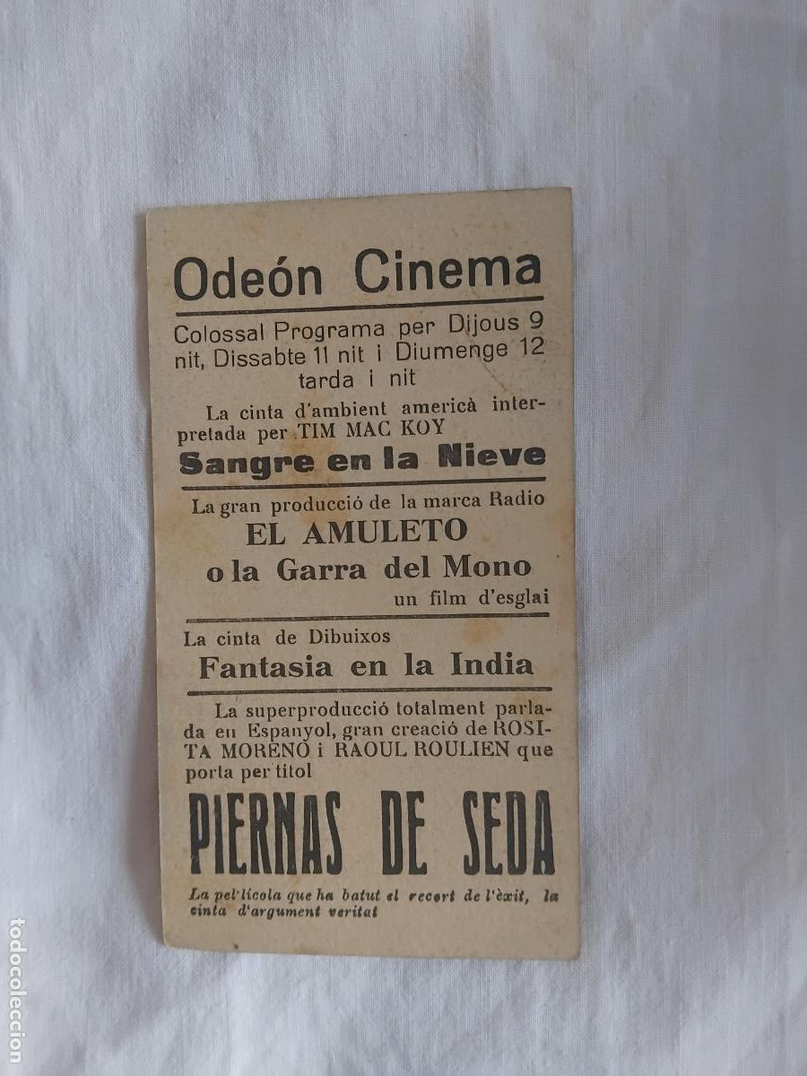 Cine: PROGRAMA DE CINE CARTON PIERNAS DE SEDA. ODEON CINEMA. - Foto 2