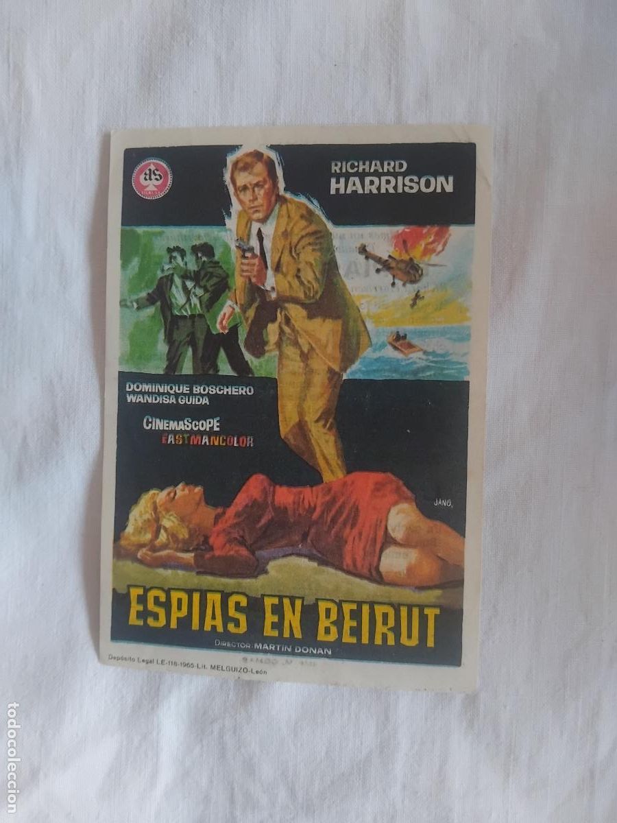 Cine: PROGRAMA DE CINE ESPIAS EN BEIRUT. CINEMA VICTORIA 1965.