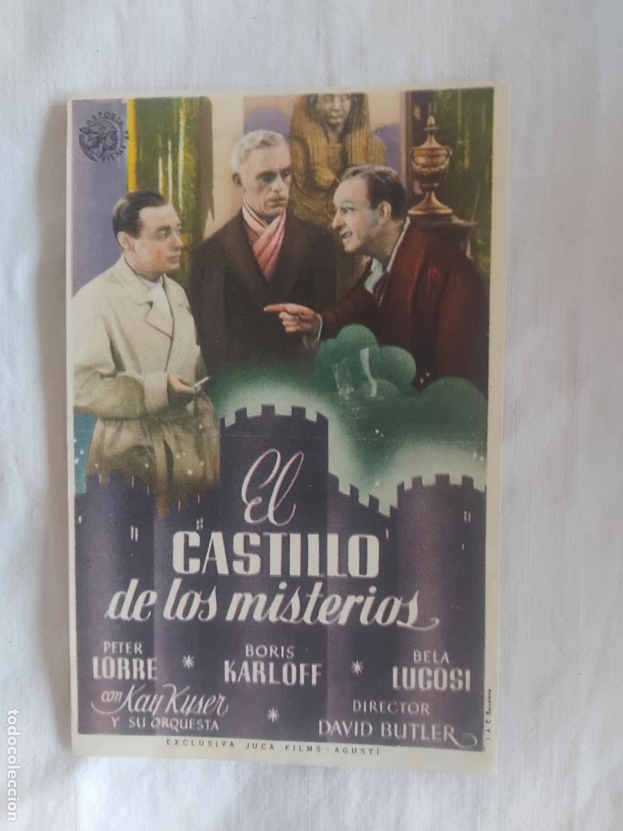 Cine: PROGRAMA DE CINE EL CASTILLO DE LOS MISTERIOS. PETER LORRE.BORIS KARLOFF.BELA LUGOSI. PALACIO CINEMA
