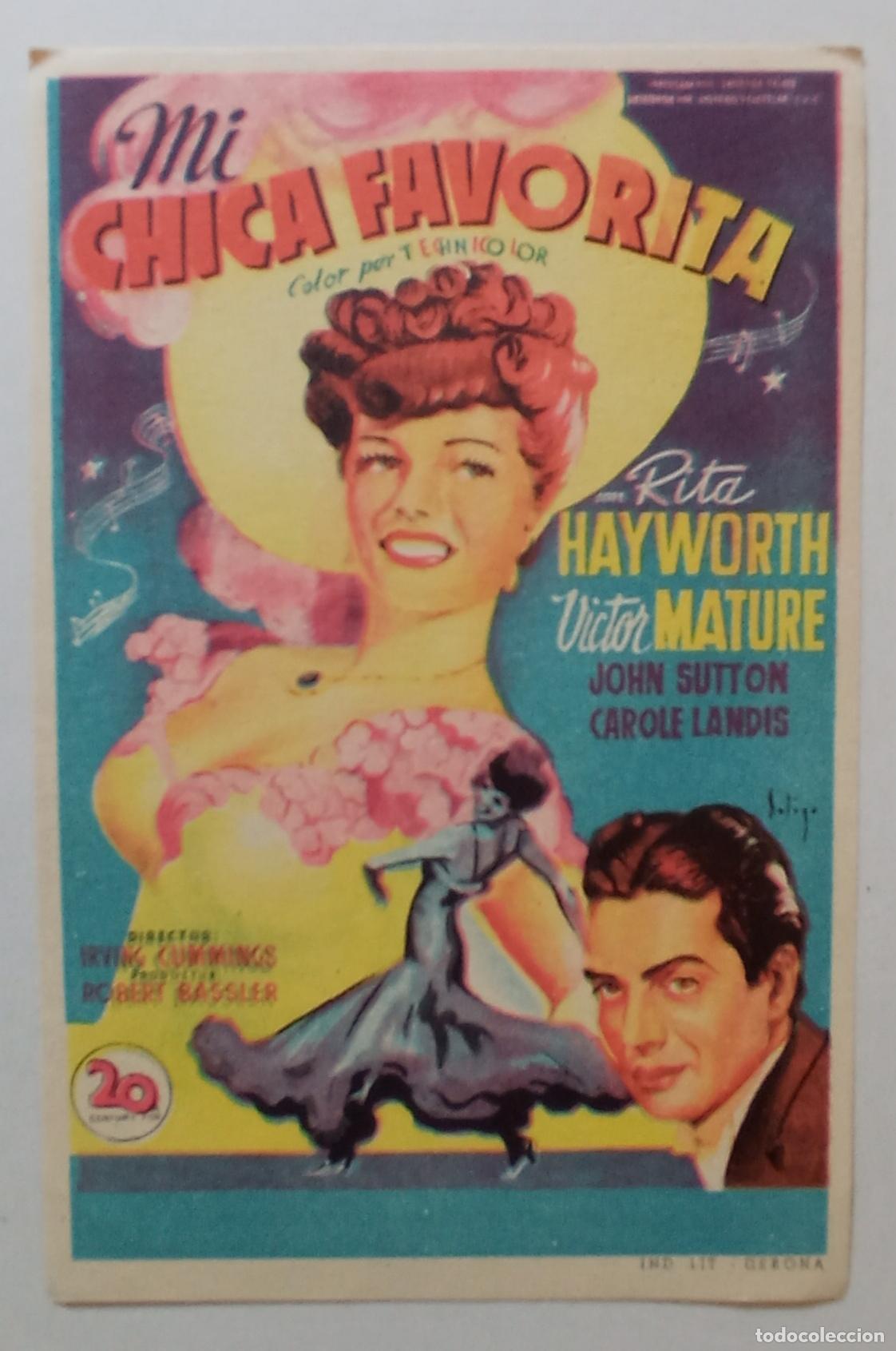 Cine: PROGRAMA DE CINE. RITA HAYWORTH. VICTOR MATURE. MI CHICA FAVORITA. SOLIG&Oacute;.