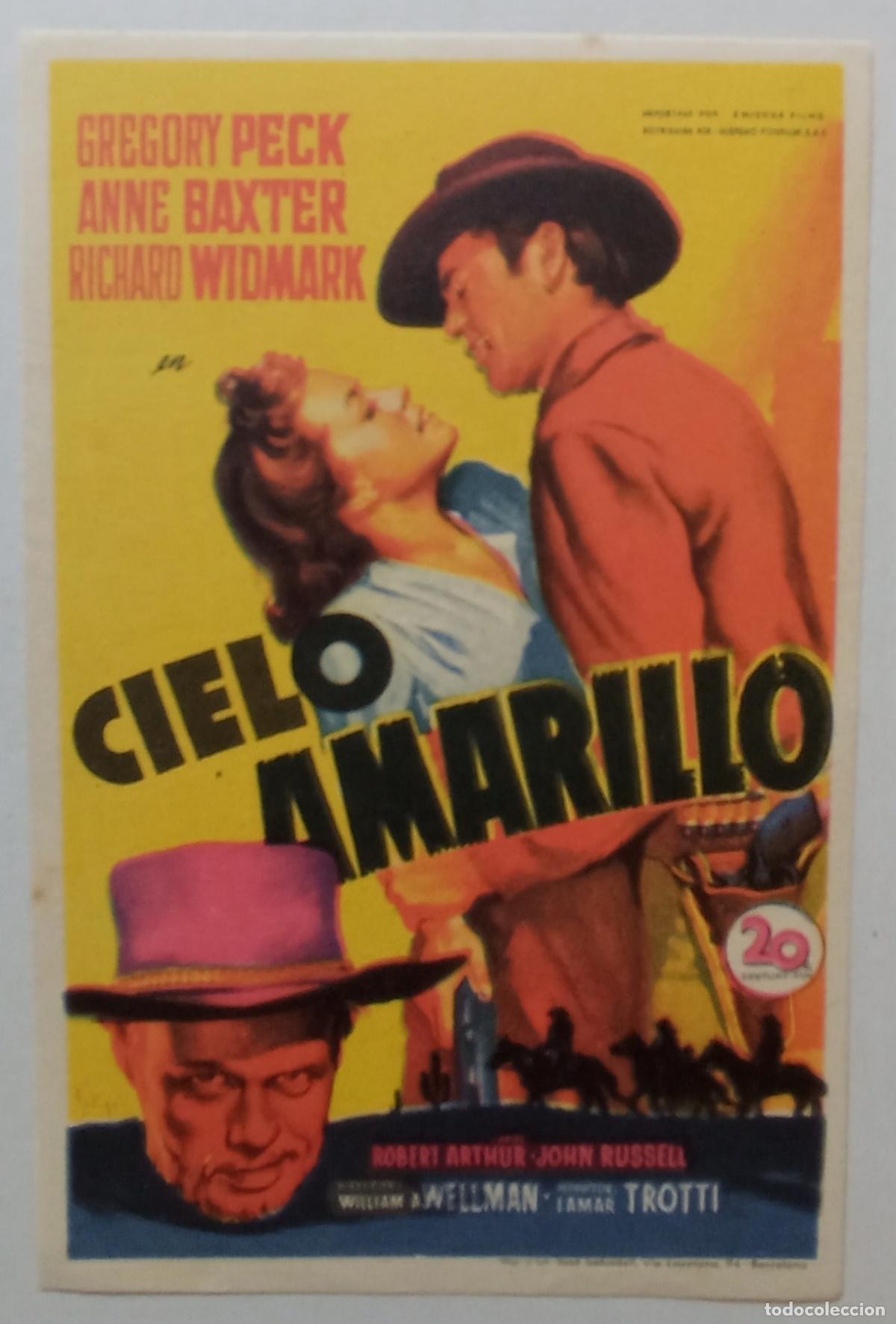 Cine: PROGRAMA DE CINE. GREGORY PECK. ANNE BAXTER. CIELO AMARILLO. SOLIG&Oacute;. - Foto 1