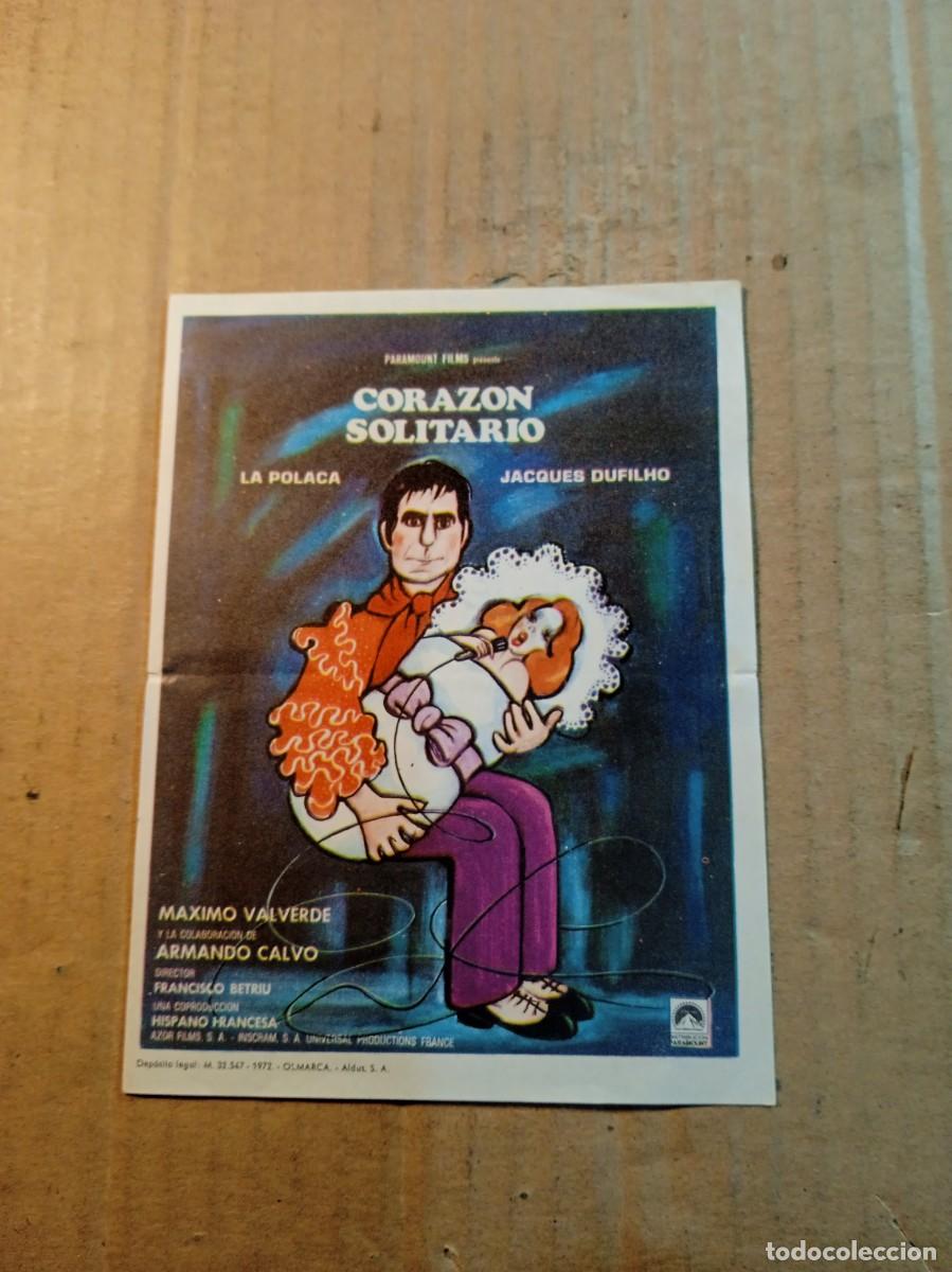 Cine: FOLLETO DE MANO SIN PUBLICIDAD CORAZON SOLITARIO