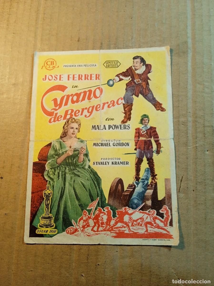 Cine: FOLLETO DE MANO SIN PUBLICIDAD CYRANO DE BERGERAC