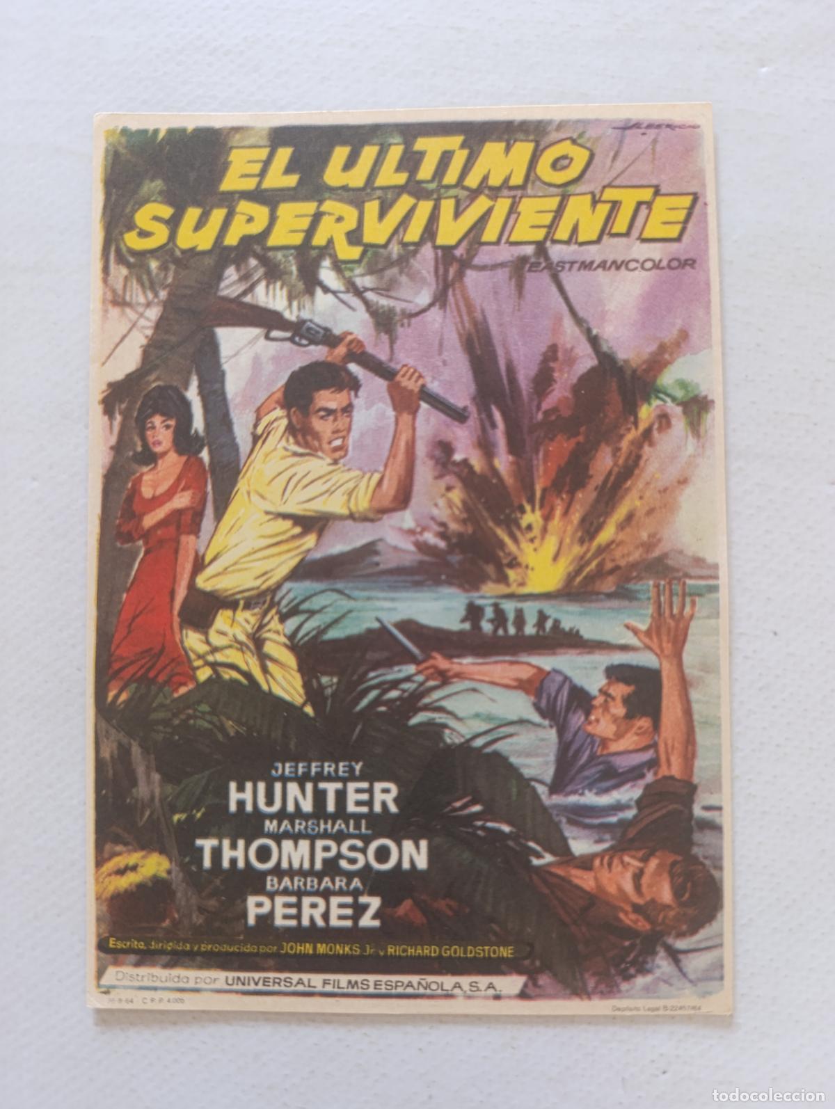 Cine: FOLLETO DE MANO - EL ULTIMO SUPERVIVIENTE - JEFFREY HUNTER - SIN PUBLICIDAD (148H)