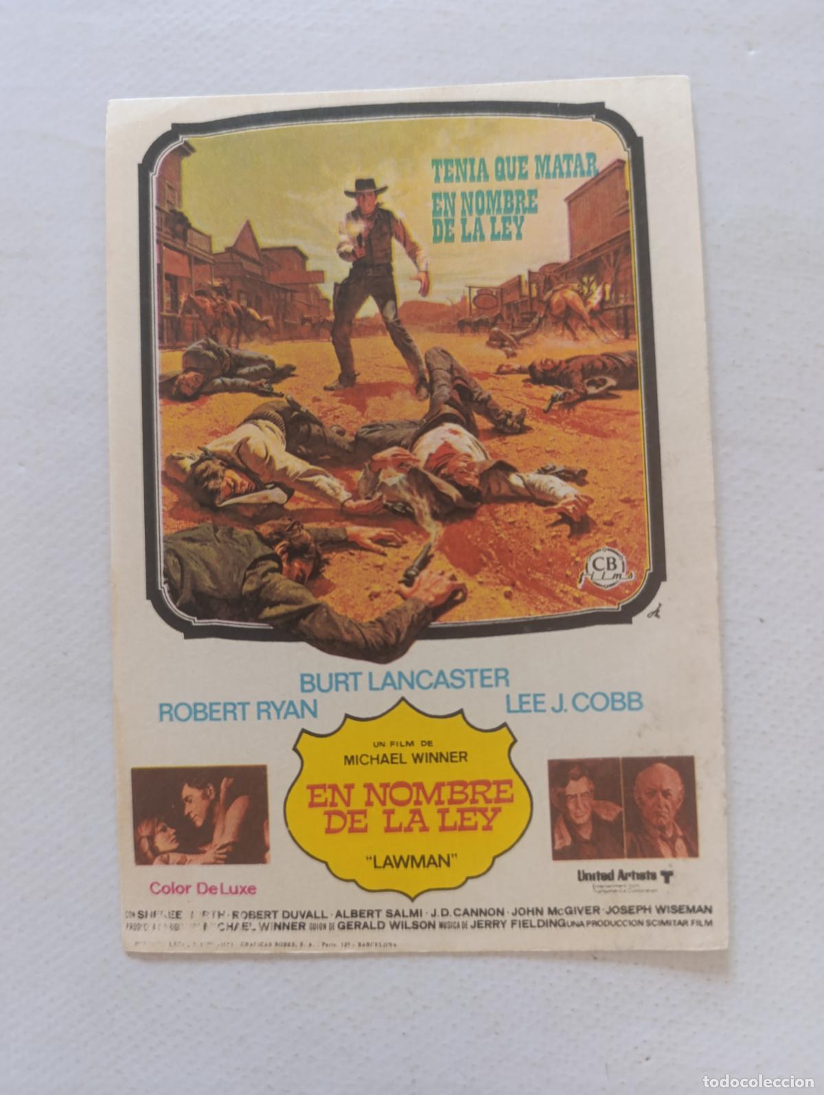 Cine: FOLLETO DE MANO - EN NOMBRE DE LA LEY - BURT LANCASTER - SIN PUBLICIDAD (148L)