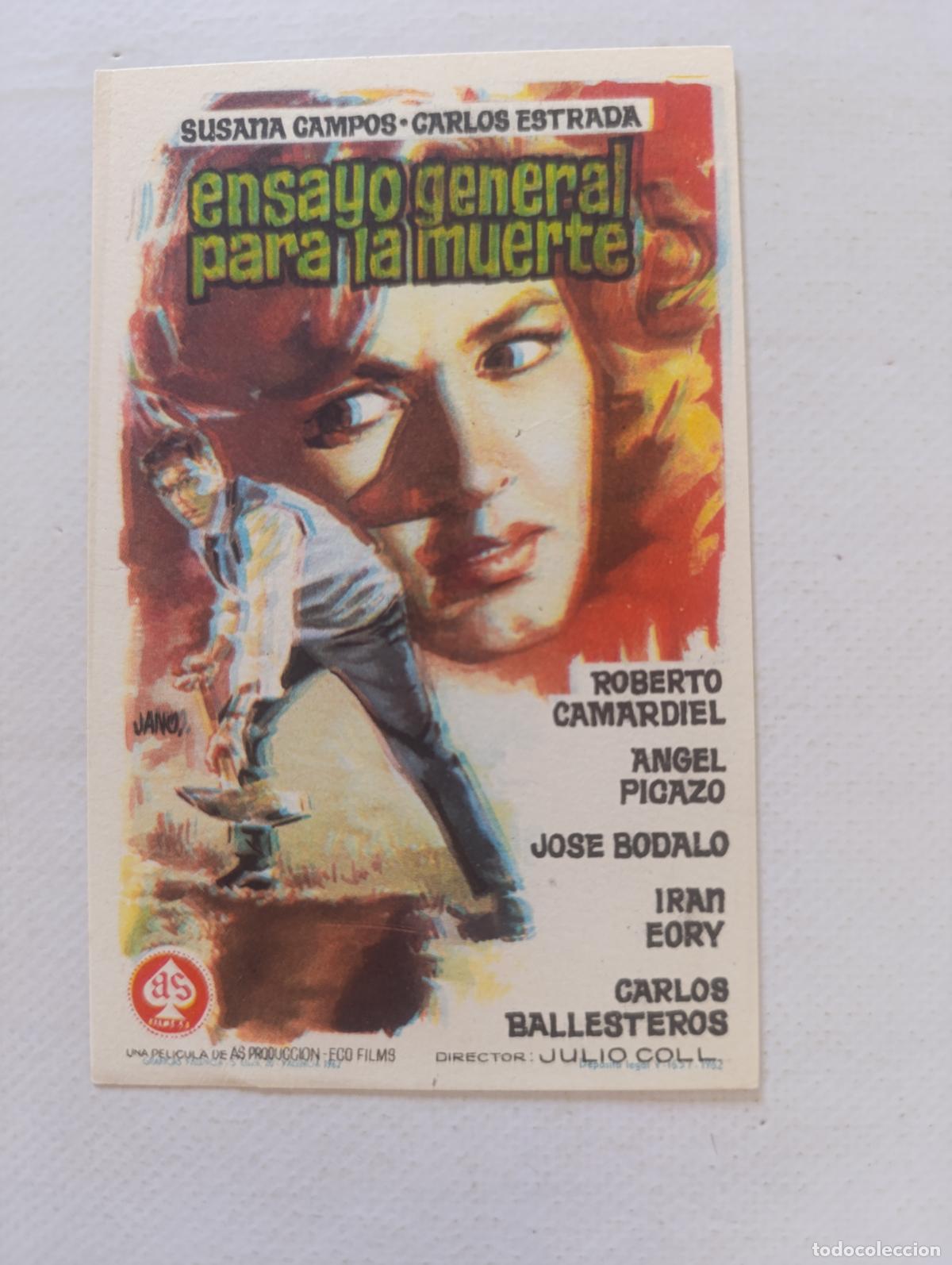 Cine: FOLLETO DE MANO - ENSAYO GENERAL PARA LA MUERTE - SUSANA CAMPOS - SIN PUBLICIDAD (148L)