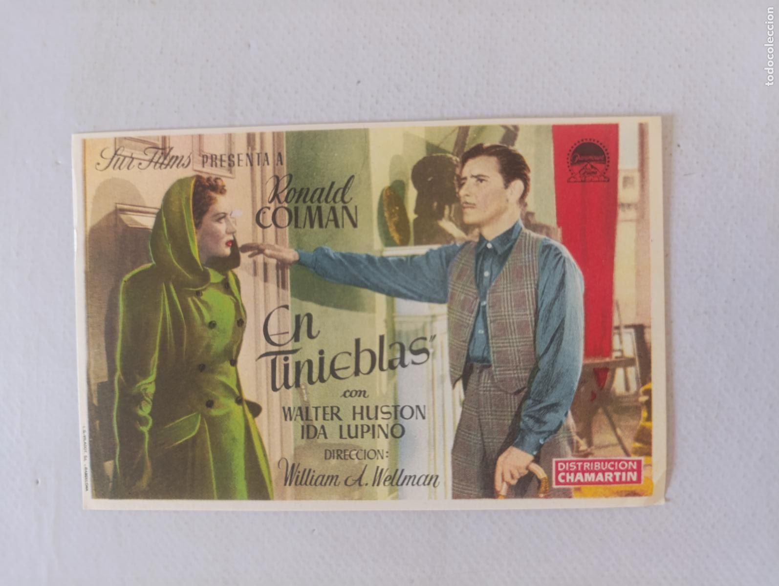 Cine: FOLLETO DE MANO - EN TINIEBLAS - RONALD COLMAN (148L)