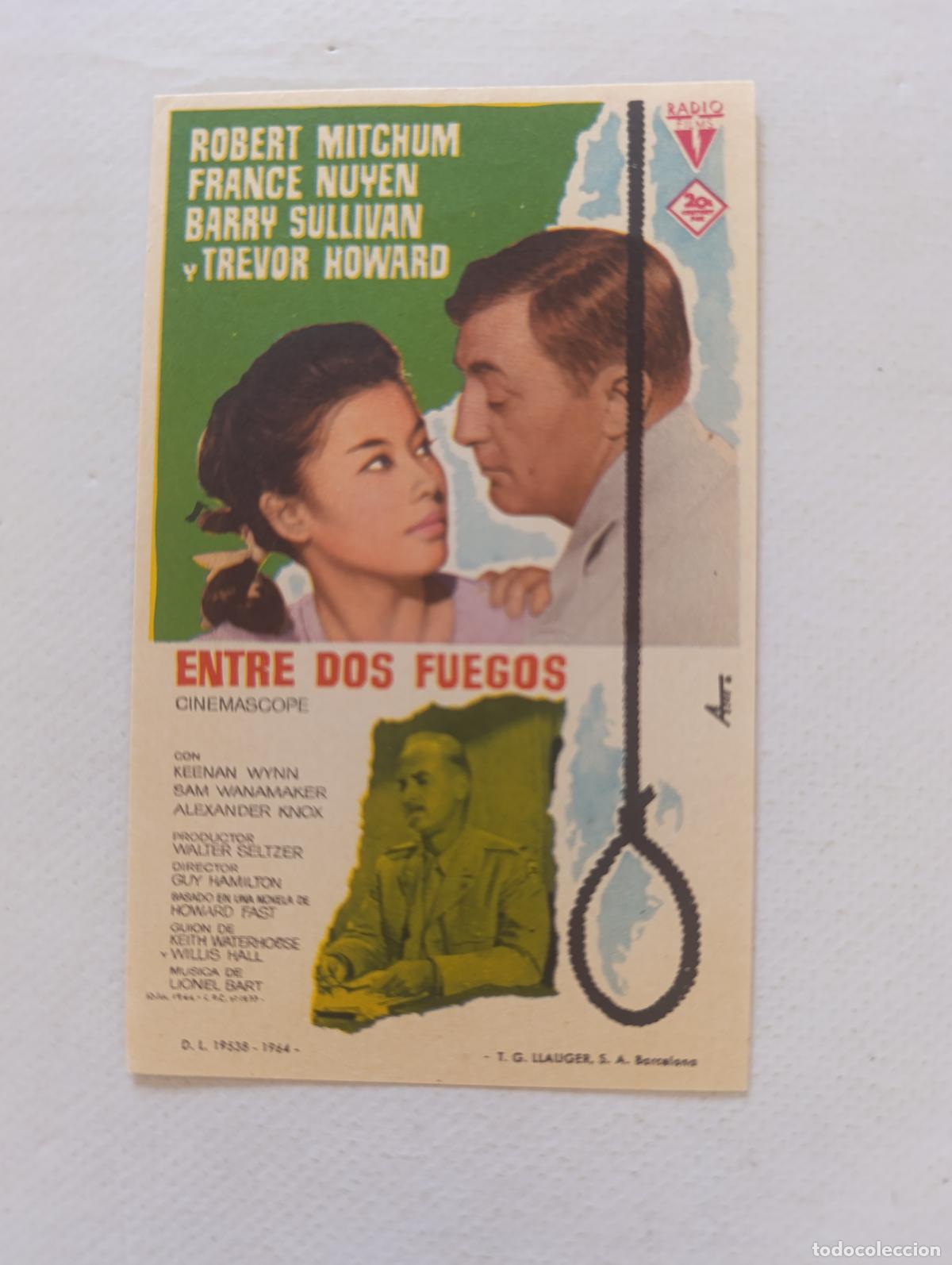 Cine: FOLLETO DE MANO - ENTRE DOS FUEGOS - ROBERT MITCHUM - SIN PUBLICIDAD (148L)