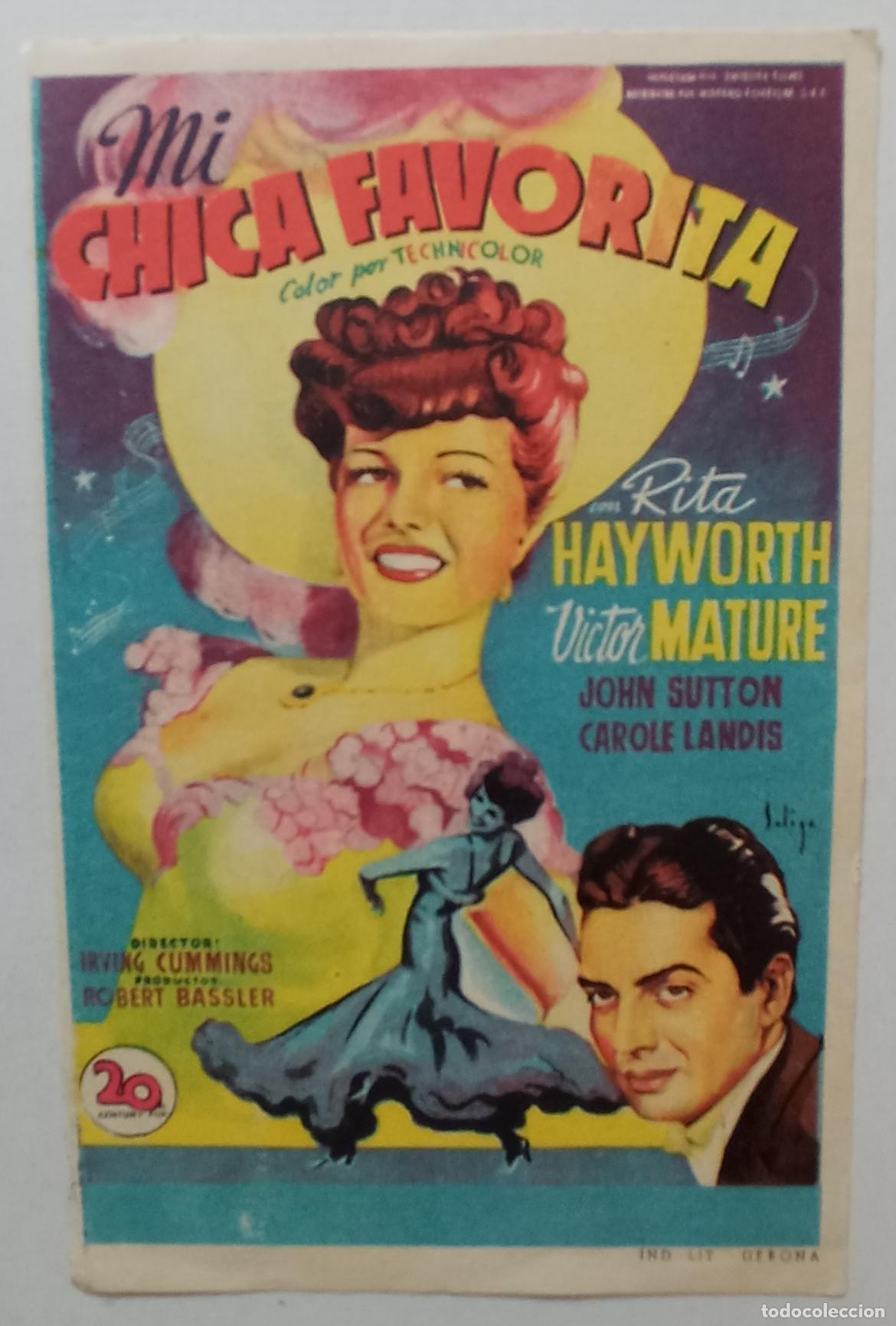 Cine: PROGRAMA DE CINE. RITA HAYWORTH. VICTOR MATURE. MI CHICA FAVORITA. SOLIG&Oacute;